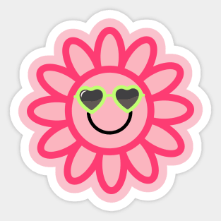 Smiley Face Flower Sticker